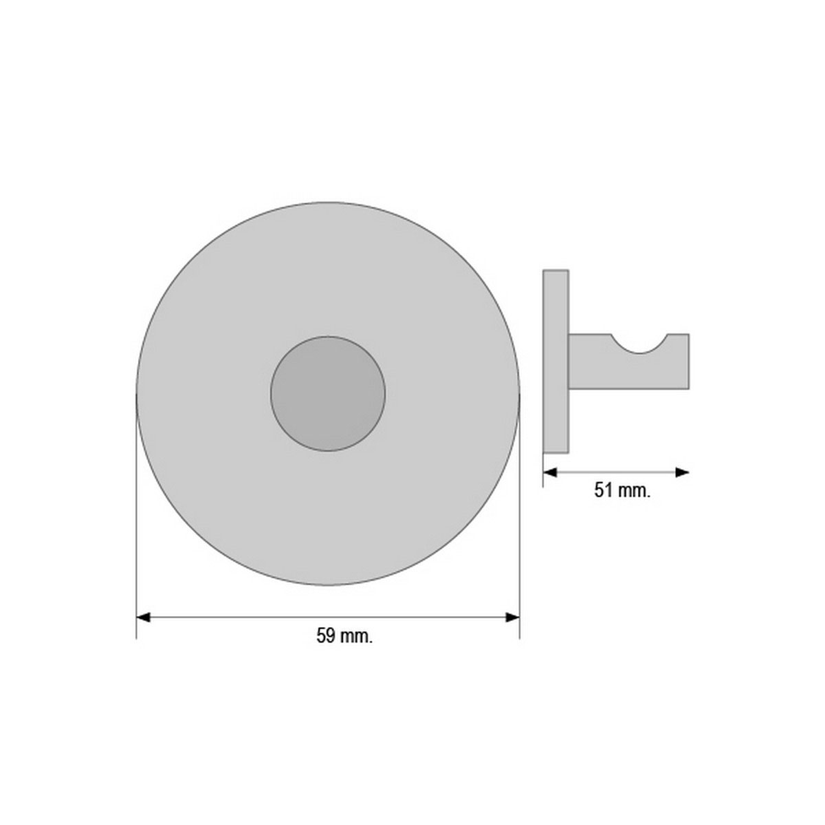 Percha cromada 60mmx49mm zamac n091 boton (2915130) - Imagen 2