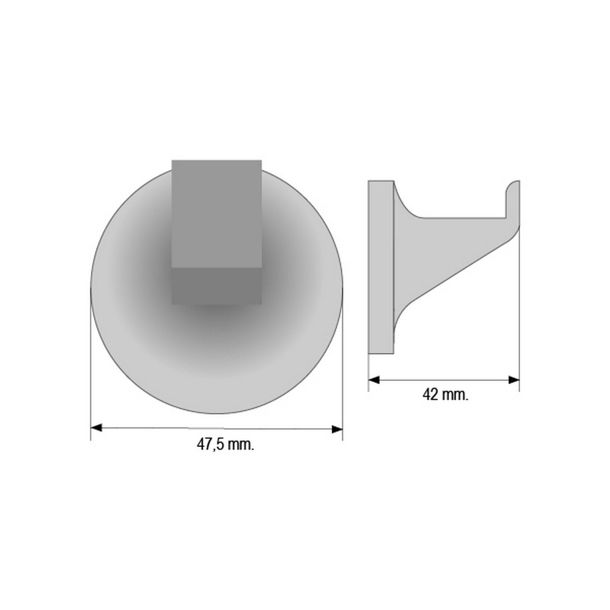 Percha cromada 50mm.x45mm. Zamac N092 (2915140) - Imagen 2