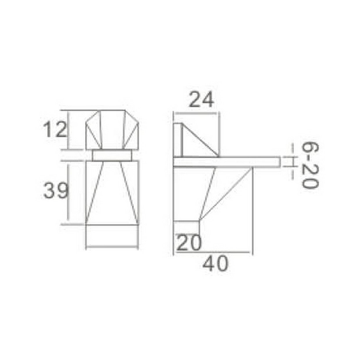 Soporte metalico vidrio/madera cuadrado par (2915512) - Imagen 2