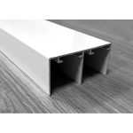 Riel guia aluminio BLANCO doble 2m. MEATON (2918400)