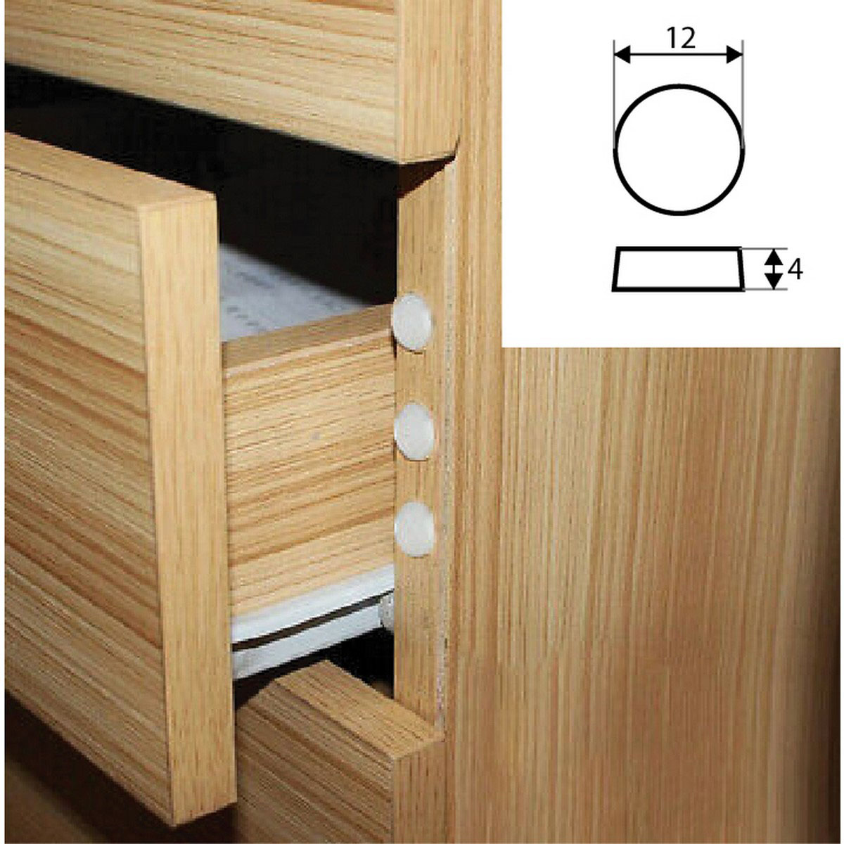 Tope Silicona 3M adhesivo blanco 12 mm. (320un) (3029055) - Imagen 2