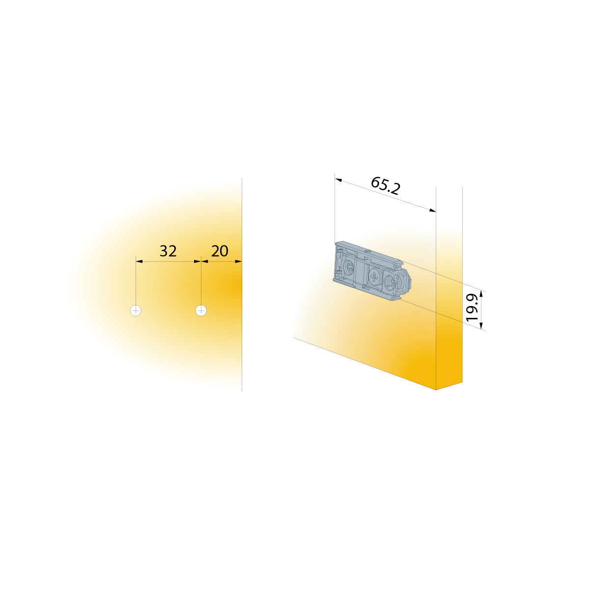 TITUS Base Clip p/bis.tipo"T" Oculta c/torn. EURO (8002050) - Imagen 2