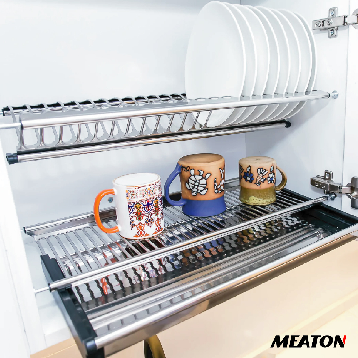 Escurreplatos INOX 2 niveles con bandeja. 700 mm. (2928220) - Imagen 2