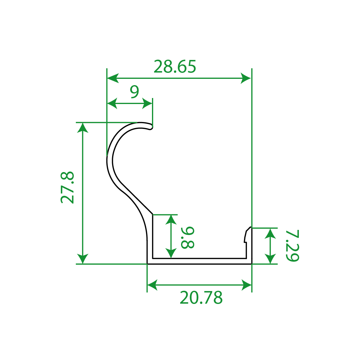 Perfil alumin.Anodizado AND 786 p/placa 18mm.2.6mt (7403126) - Imagen 3