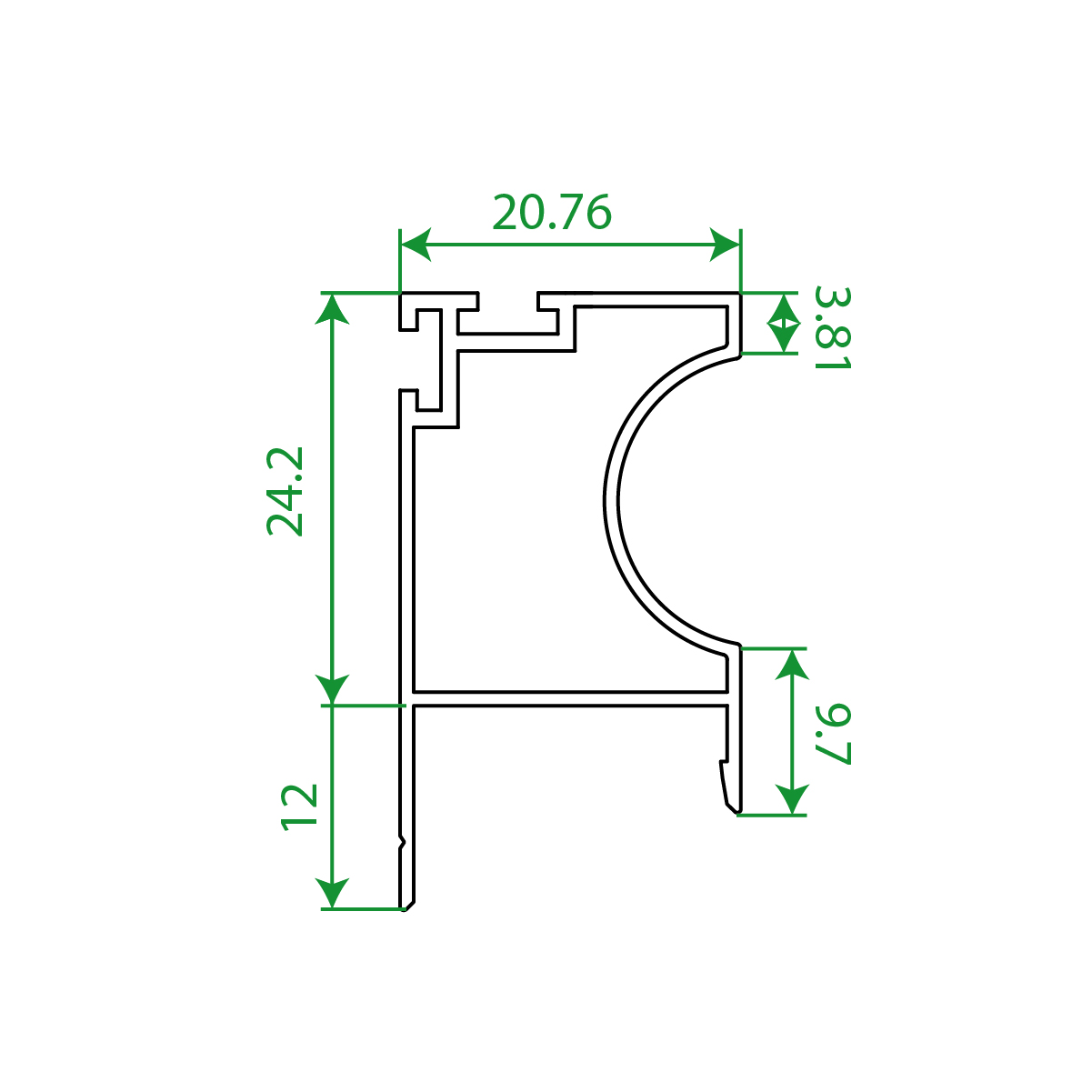 Perfil Al.Anodizado AND Claro 18mm.2.6mts. (7406126) - Imagen 3