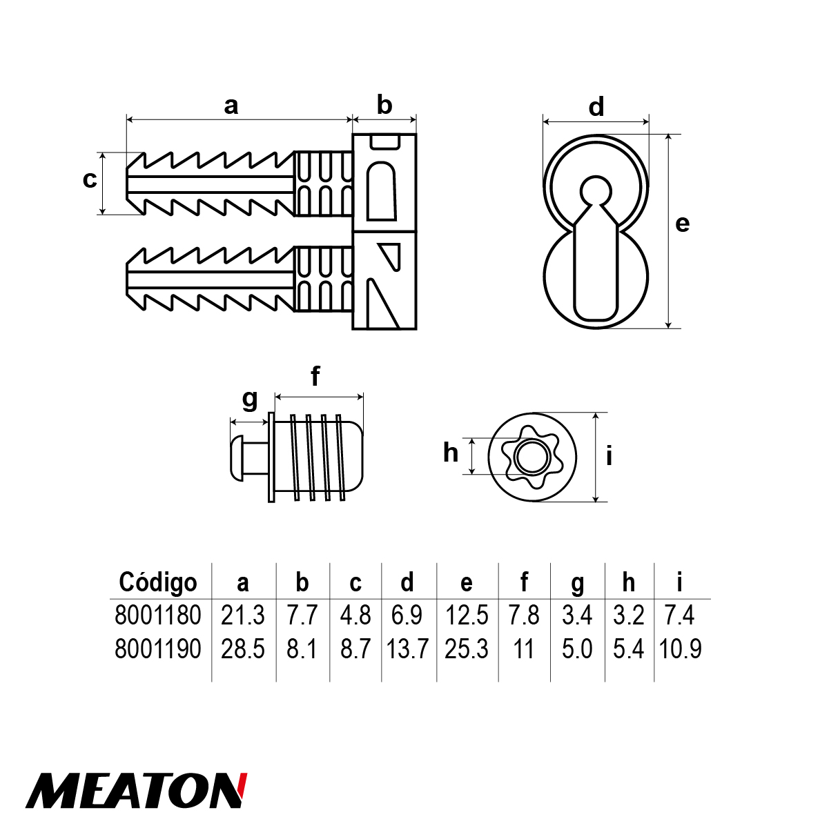 Fix para estante mueble con resorte 36.6mm x 10set (8001190) - Imagen 2