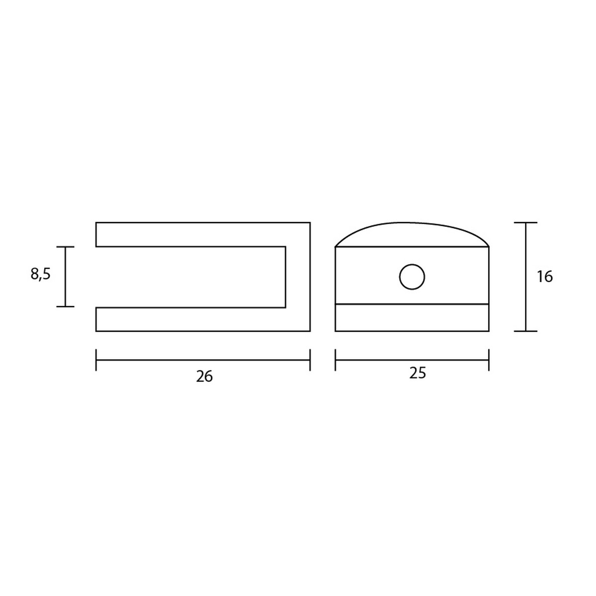 Soporte metalico para vidrio pesado. 4 UN (2915495) - Imagen 2