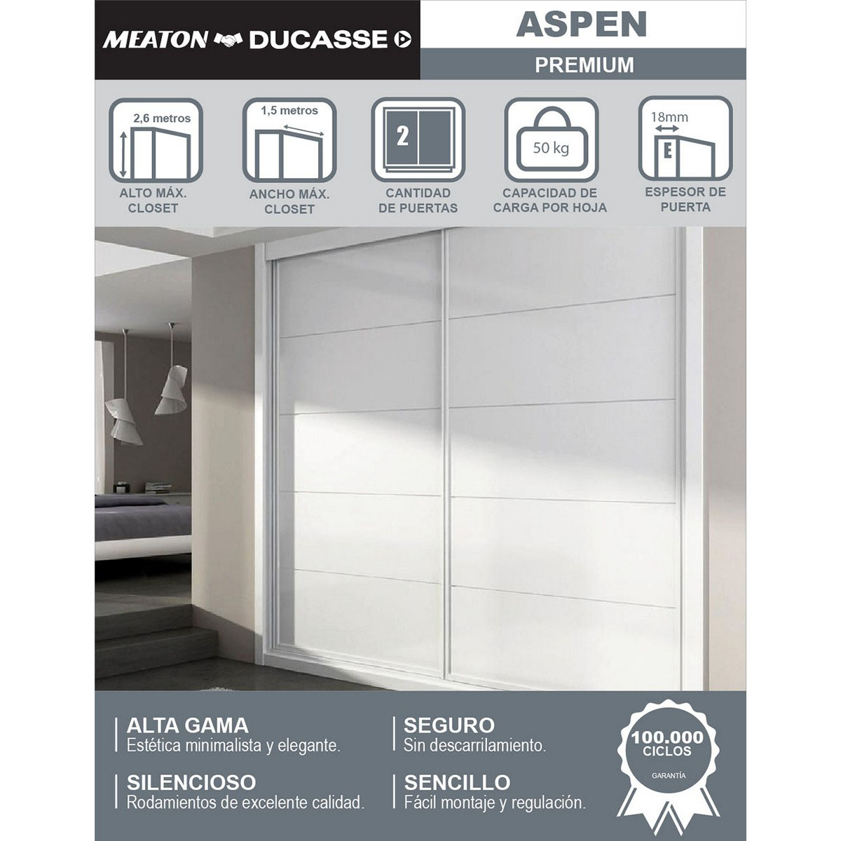 Sistema Integral ASPEN 1.5mts.PREMIUM 2 hojas (SISASPEN152H) - Imagen 4