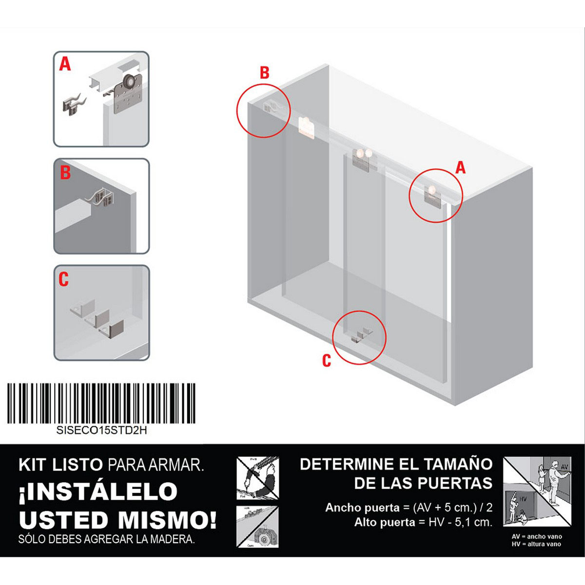 Sistema integral ECO 1,5metros STANDARD 2 HOJAS (SISECO15STD2H) - Imagen 3