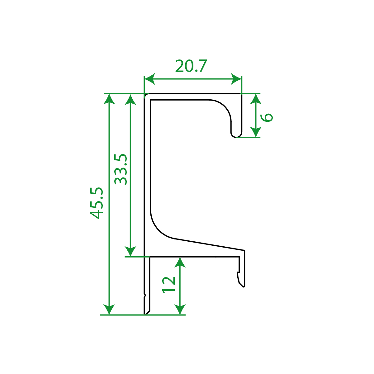 Perfil Tirador 1009 PESADO aluminio anodizado NEGRO encastre (7405526) - Imagen 3