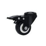 Rueda perno reforzada PVC 75mm. con FRENO ruleman 70kg. (3051075)