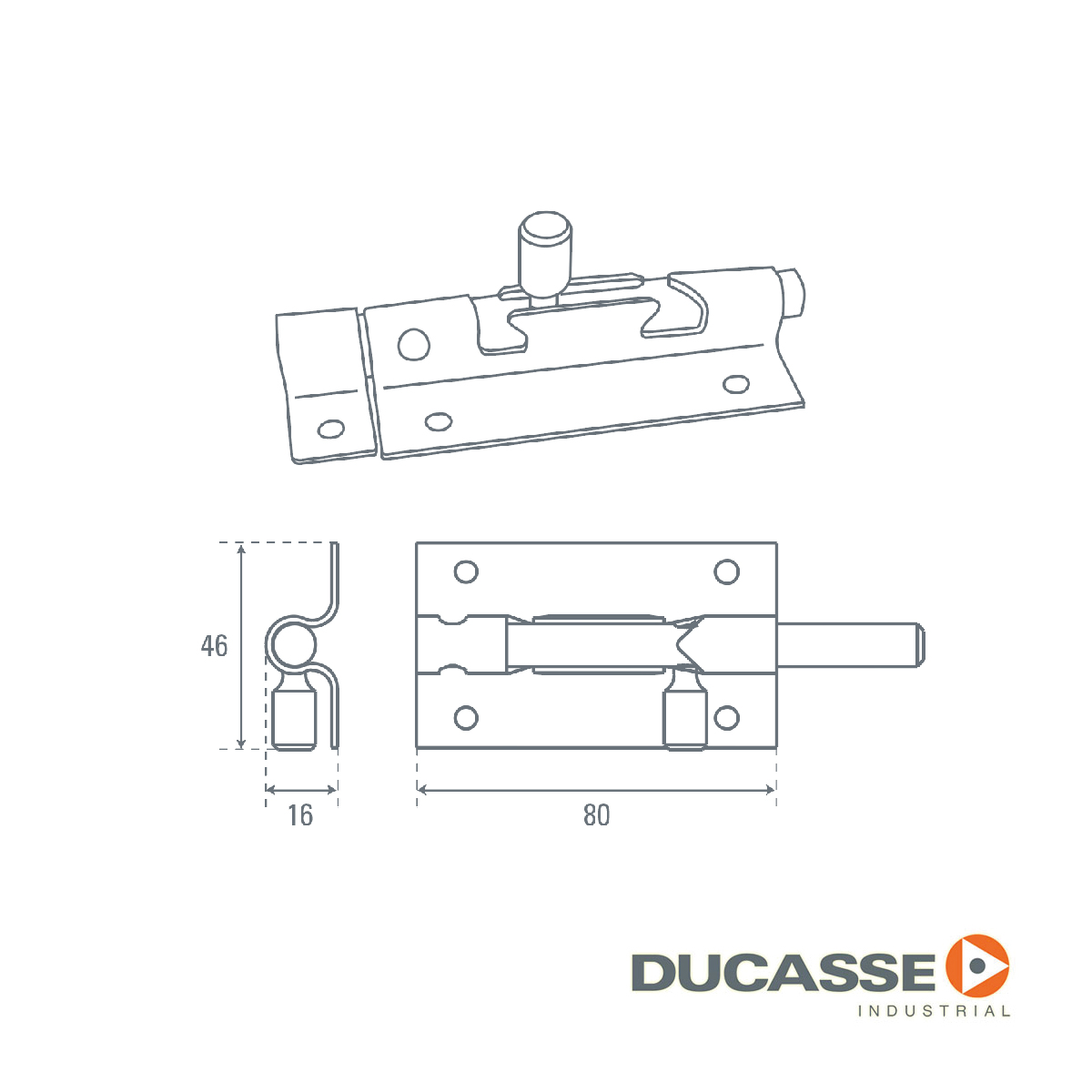 Pasador 3/8 x 100 cromado Ducasse (3141130) - Imagen 2