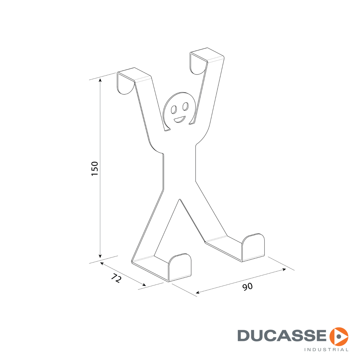 Percha DUCASSE para puerta tipo H BLANCA (3223000) - Imagen 3