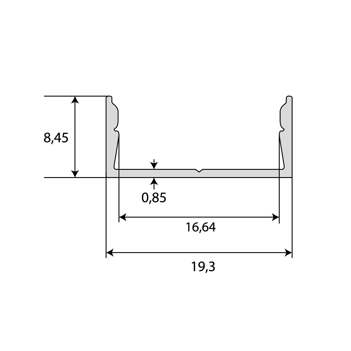 Perfil LED de aplicar aluminio anodizado. 3 metros (7437130) - Imagen 3