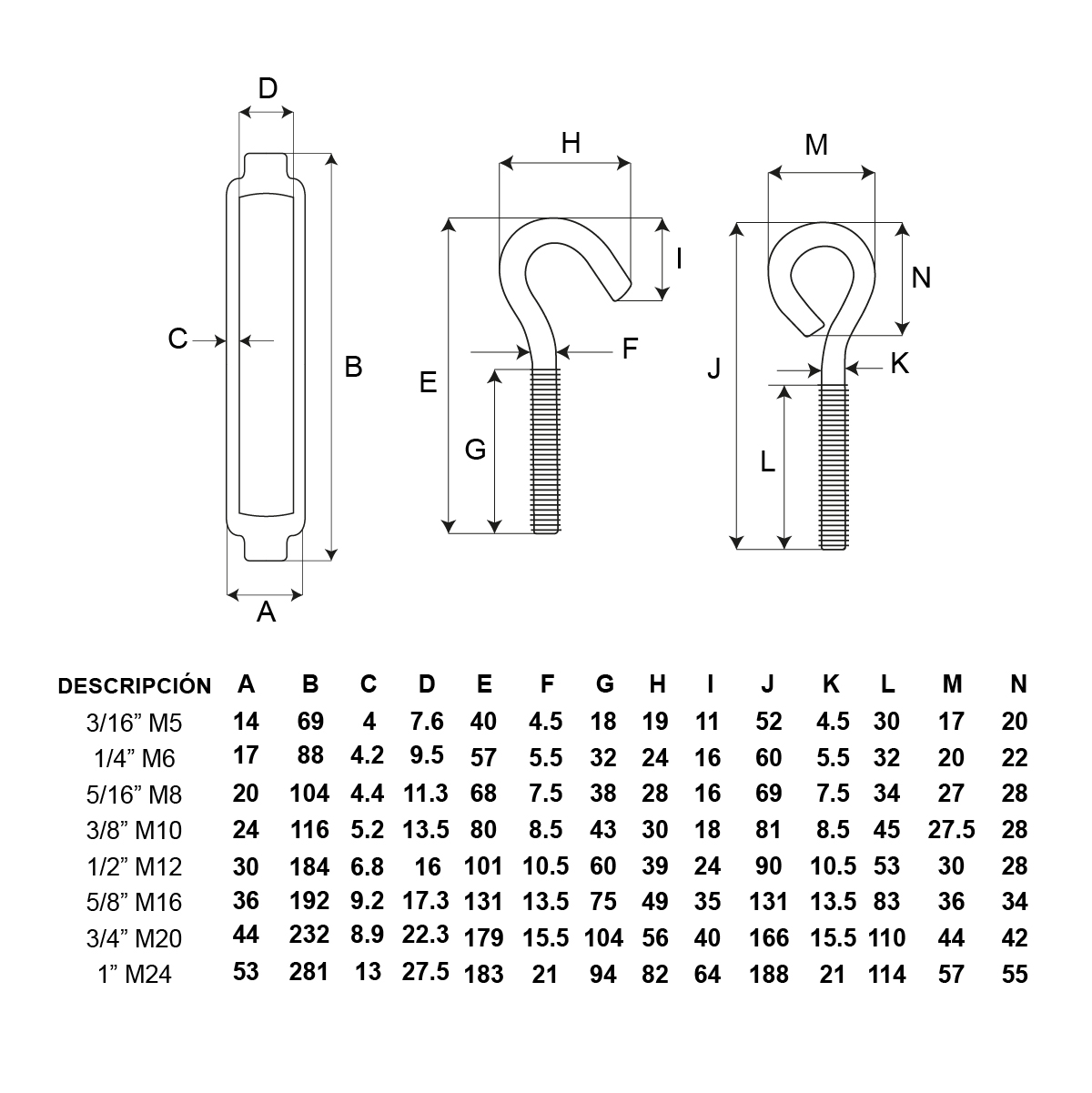 Tensor 5/8" galvanizado (2941025) - Imagen 4