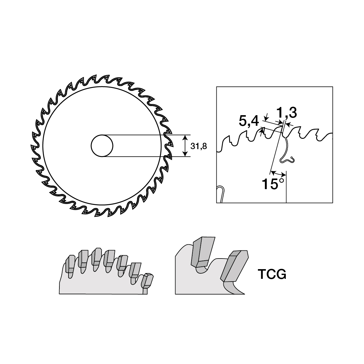 Disco de Sierra widia 12" 31,8mm 60 dientes para melamina (2893020) - Imagen 2