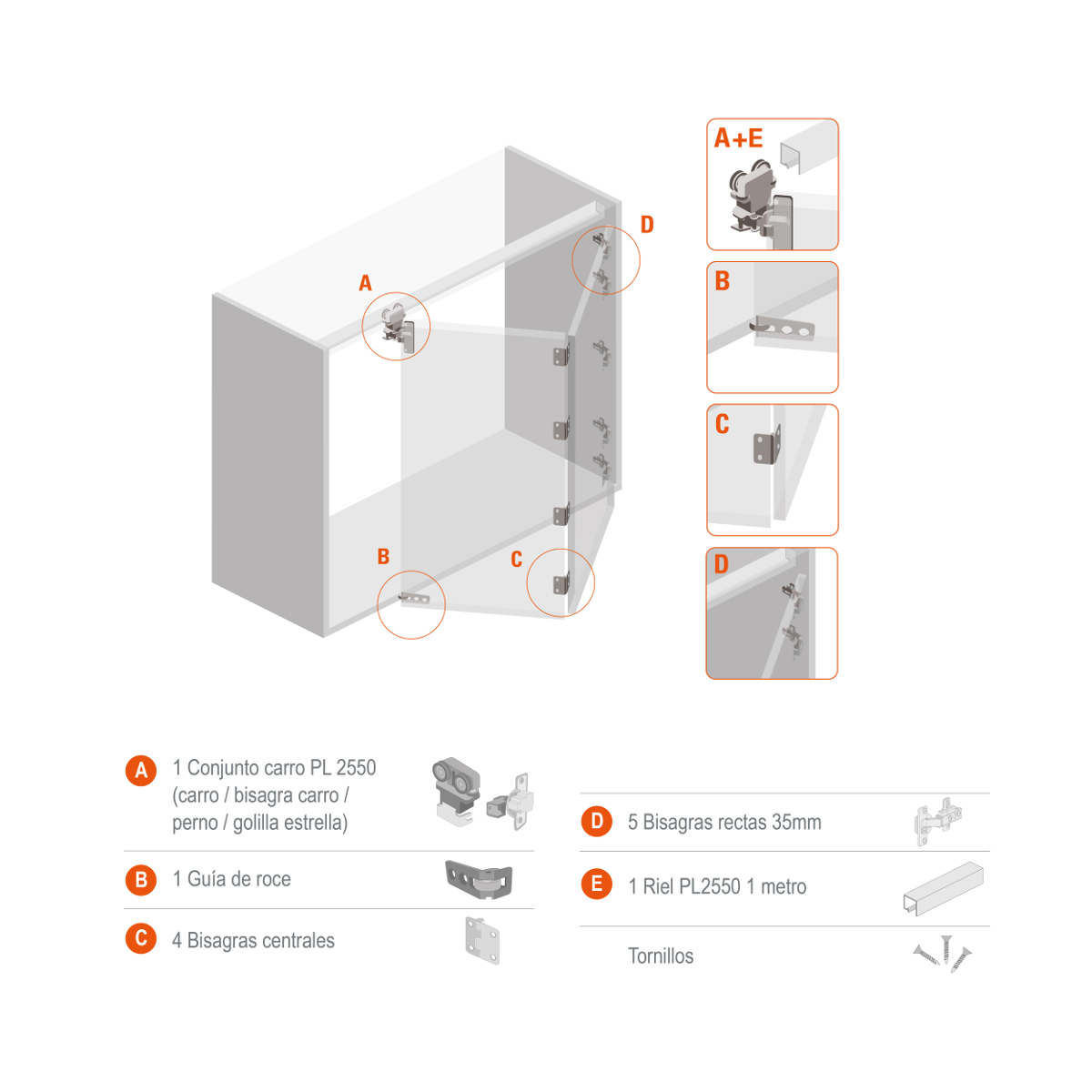 Corredera DUCASSE PL-2550 KIT 1 METRO (3120560) - Imagen 3
