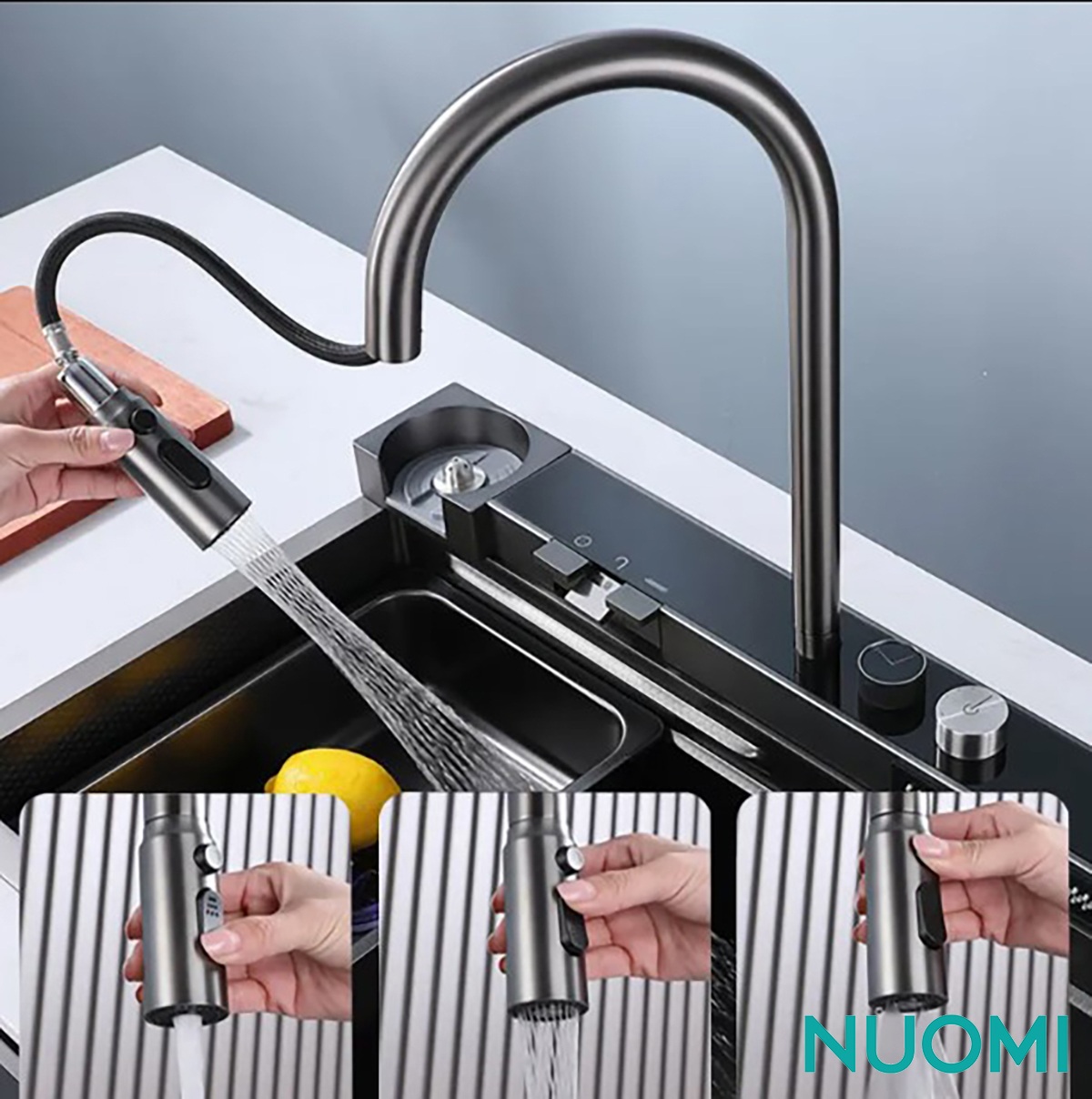 Pileta Smart Multifunción NUOMI Inox 720x460mm (N078710) - Imagen 2