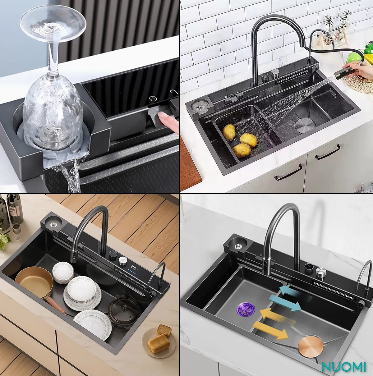Pileta Smart Multifunción NUOMI Inox 720x460mm (N078710) - Imagen 4