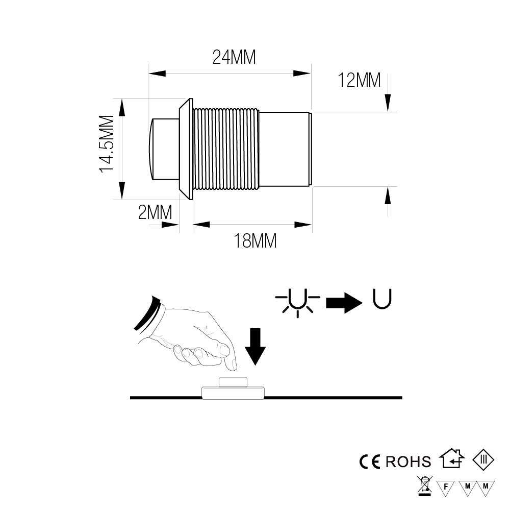 INTERRUPTOR GENERAL BOTON ON/OFF 12/24V (8010553) - Imagen 3