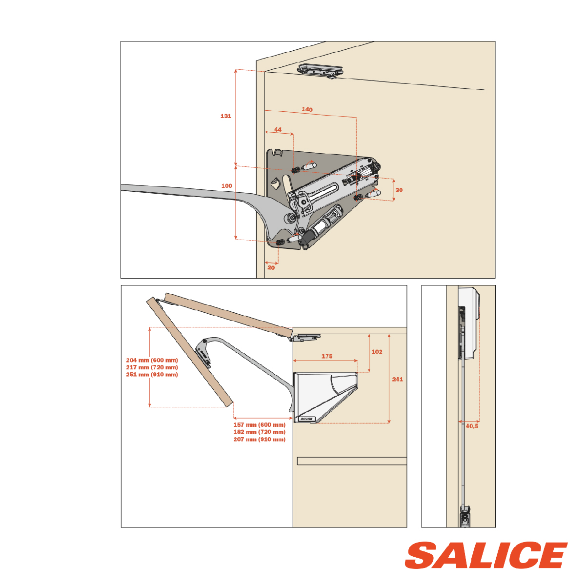 SALICE Evolift 2 brazo doble H78 F/Fuerte Izq. (3440200) - Imagen 3