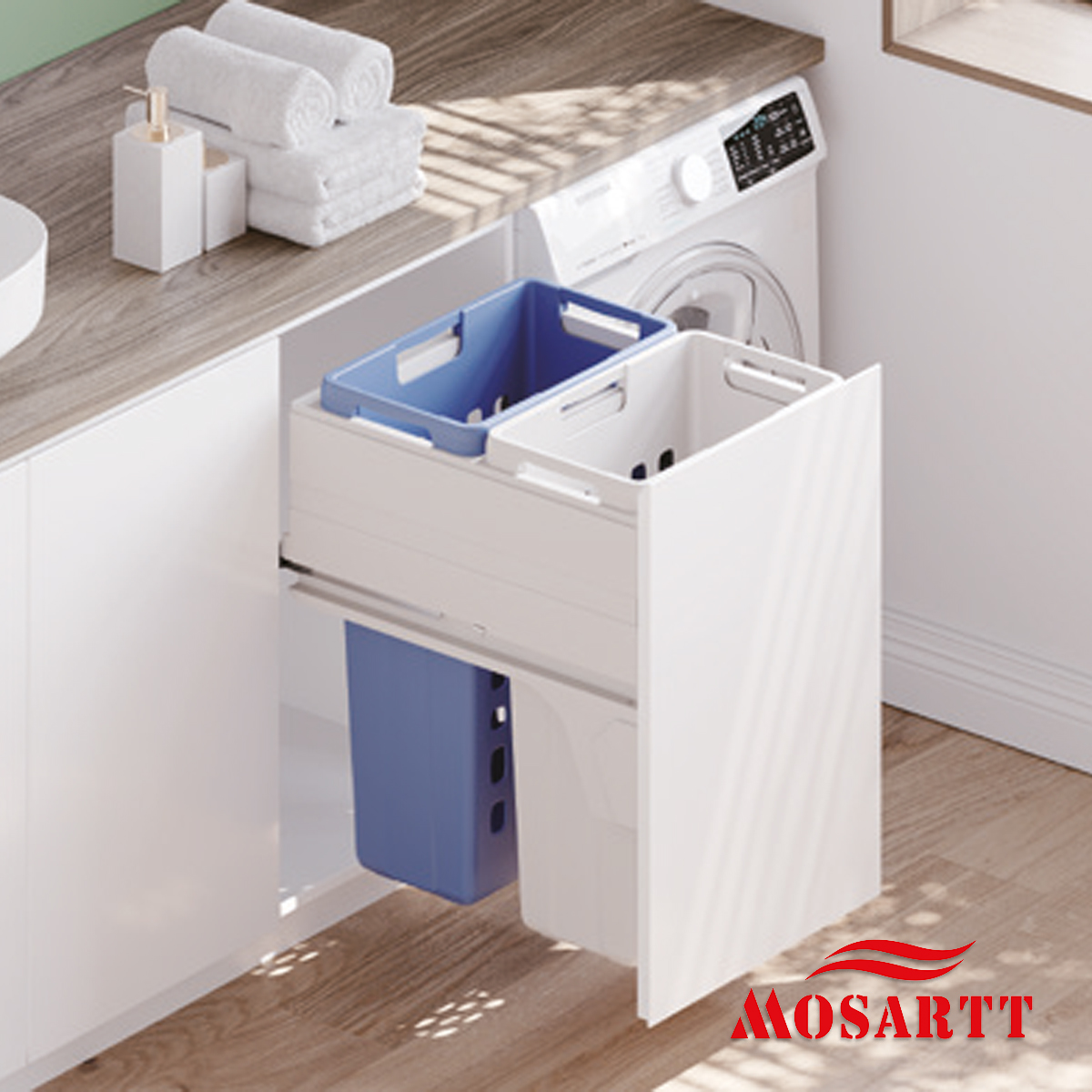 Cesto lavanderia lateral 2x35Lts (MLHM45035W)