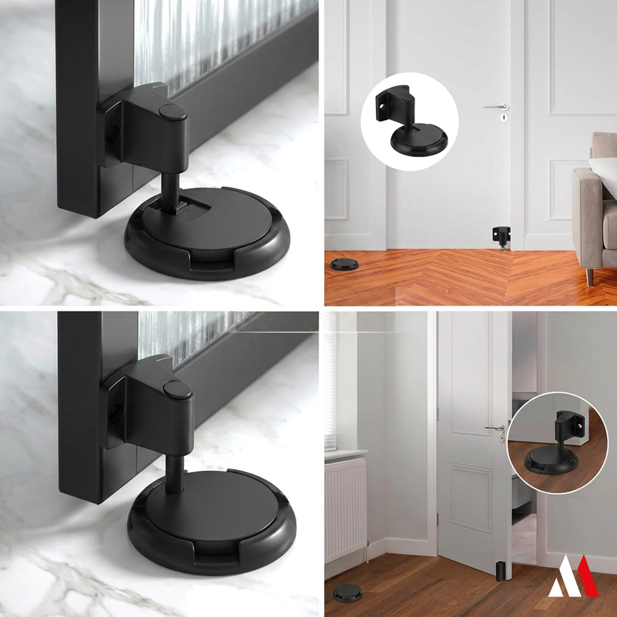 Tope para puerta reten PUSH adesivo/de atornillar NEGRO (3029045) - Imagen 2